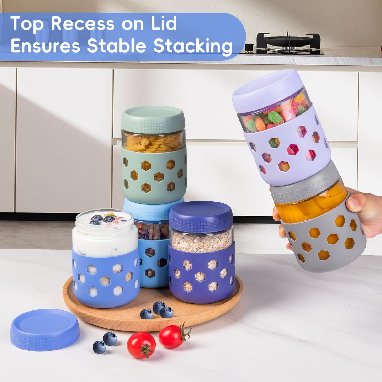 Gemice tarros 16oz perfectos para parfaits de yogur y snacks.
