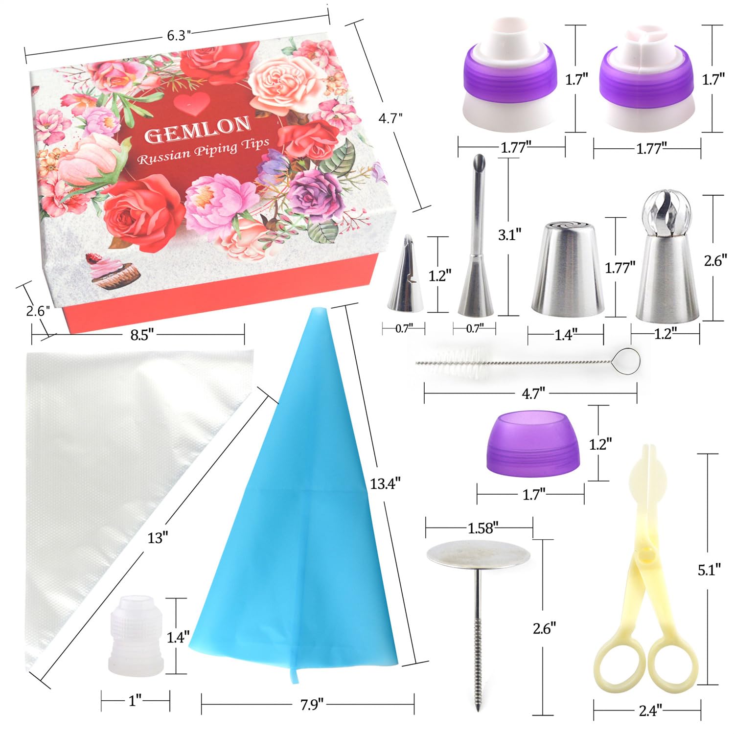 GEMLON acopladores y uñas florales para diseños detallados