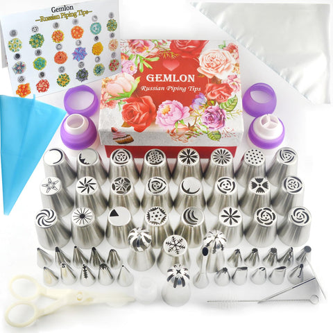 GEMLON set de puntas rusas 88 piezas para decorar tortas con rosas