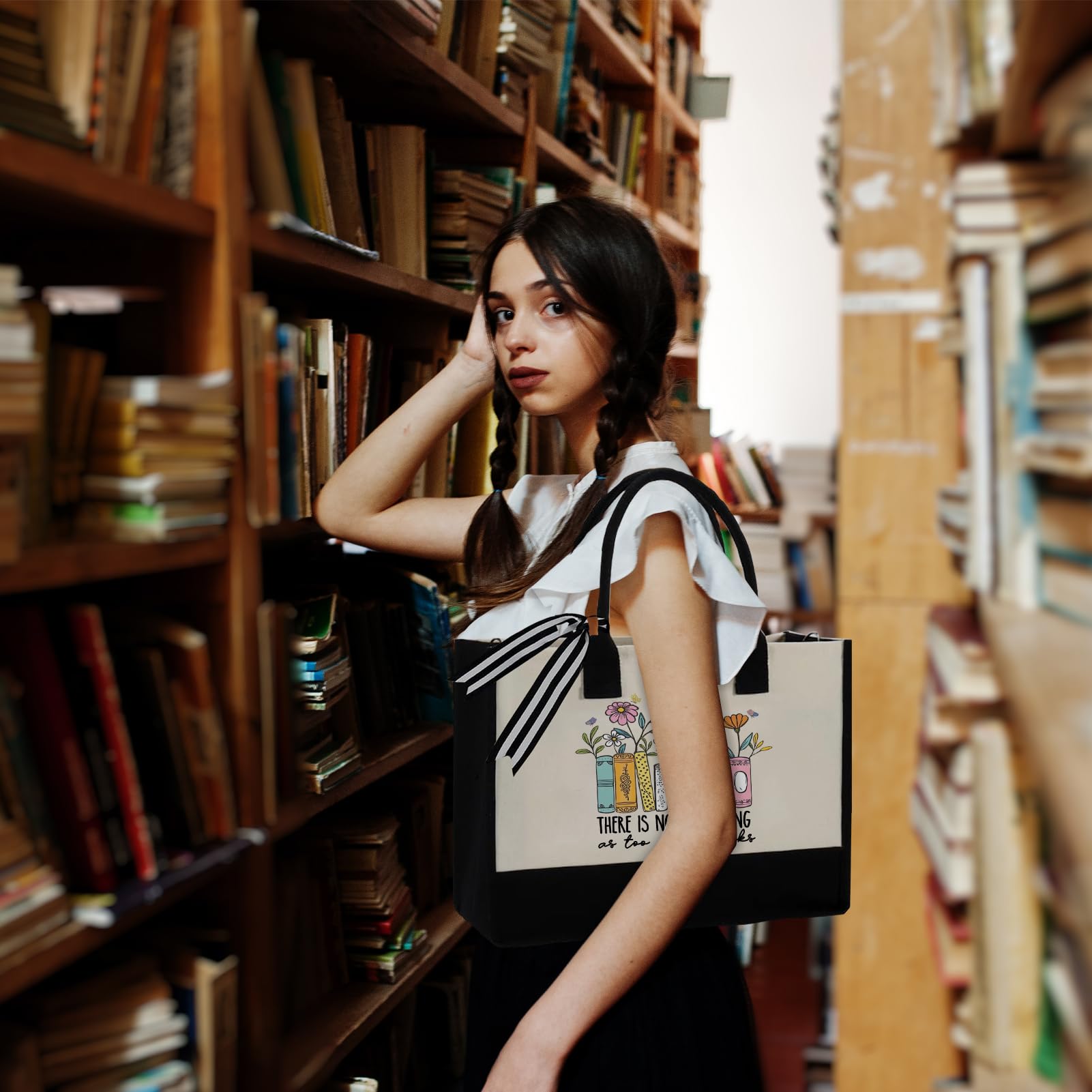 GemsLives bolso tote elegante, uso diario y regalos para amantes de libros
