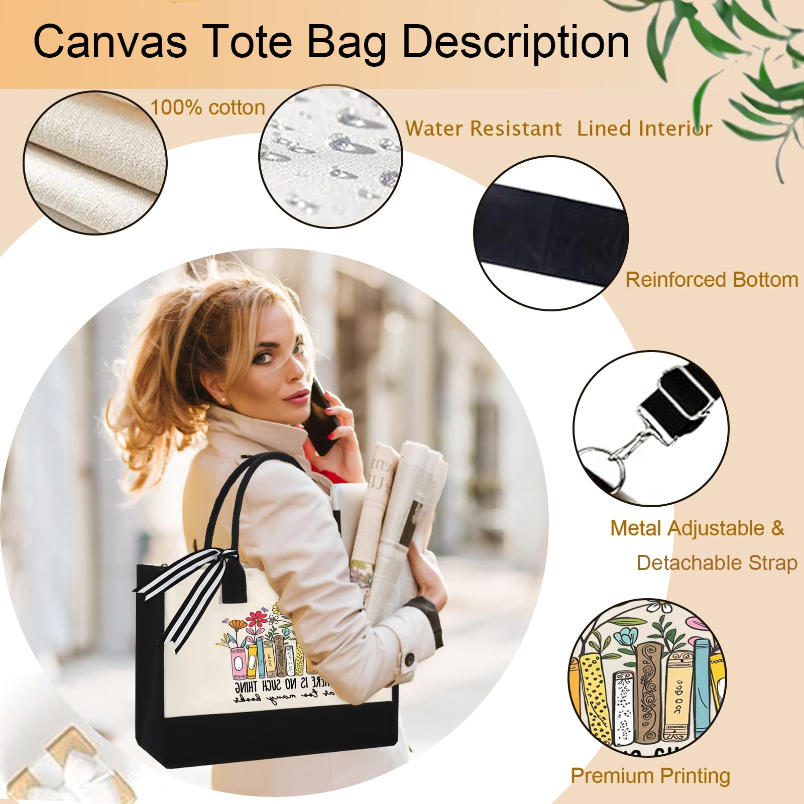 GemsLives bolsa de lona para docentes y autores, regalo práctico