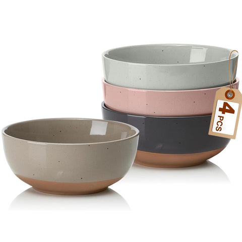 Gencywe Morandi tazones cerámicos grandes, ideales para cereal o ensaladas.