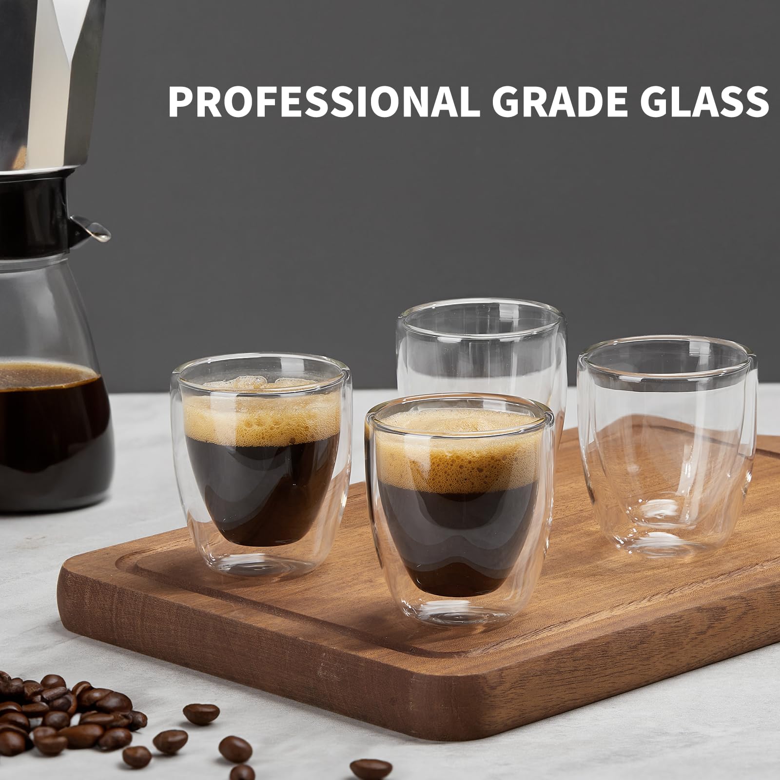 Gencywe taza espresso 3oz doble pared, retiene calor sin quemar las manos.