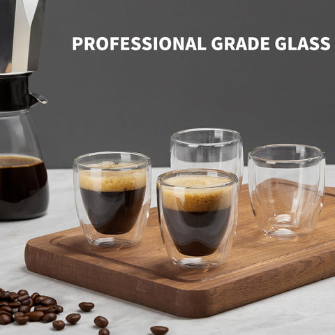 Gencywe taza espresso 3oz doble pared, retiene calor sin quemar las manos.