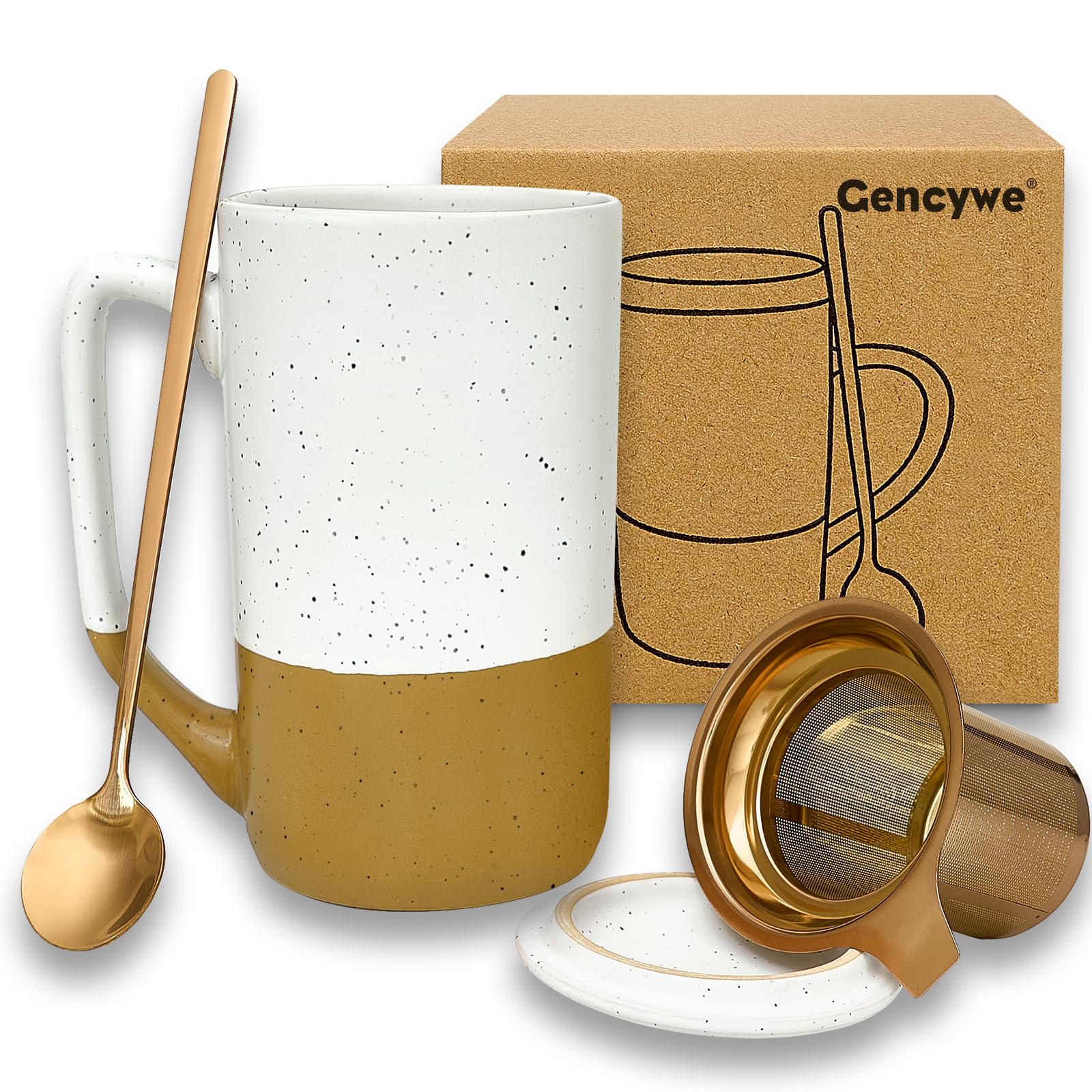 Taza Gencywe de cerámica grande con infusor para tés.