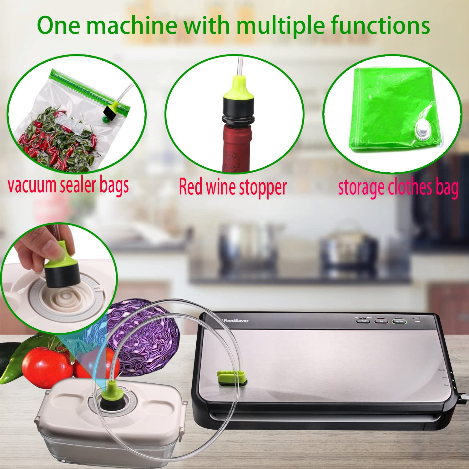 FoodSaver: manguera para tapones de vino y sellos de frascos