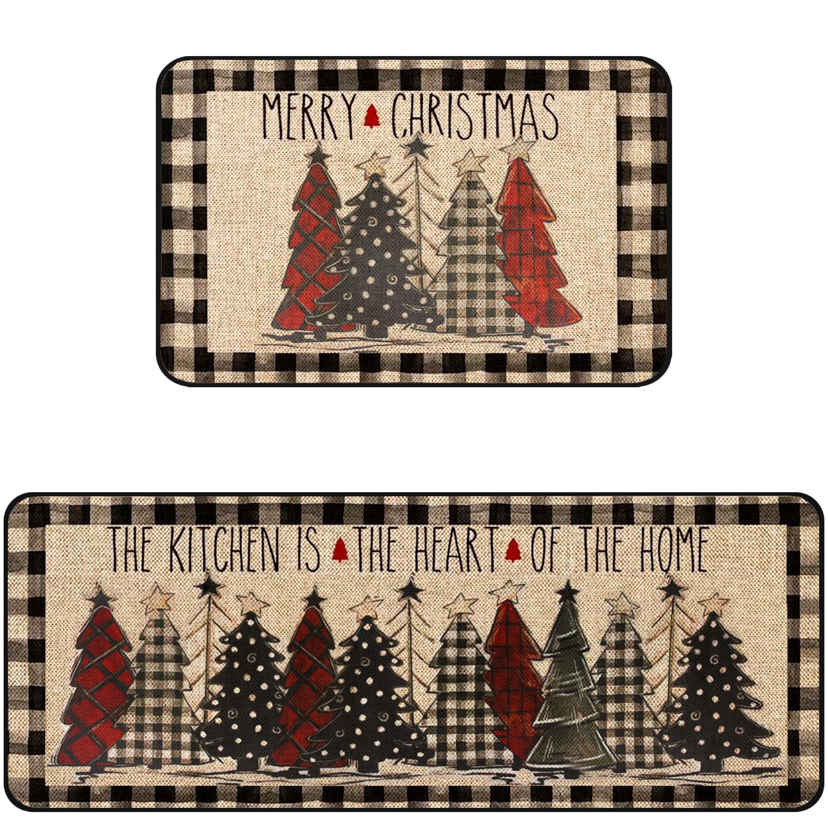 Alfombra Generic para cocina con árbol navideño, decorando.