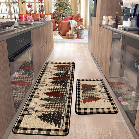 Alfombra Generic con patrón de cuadros rojos y negros, festiva.