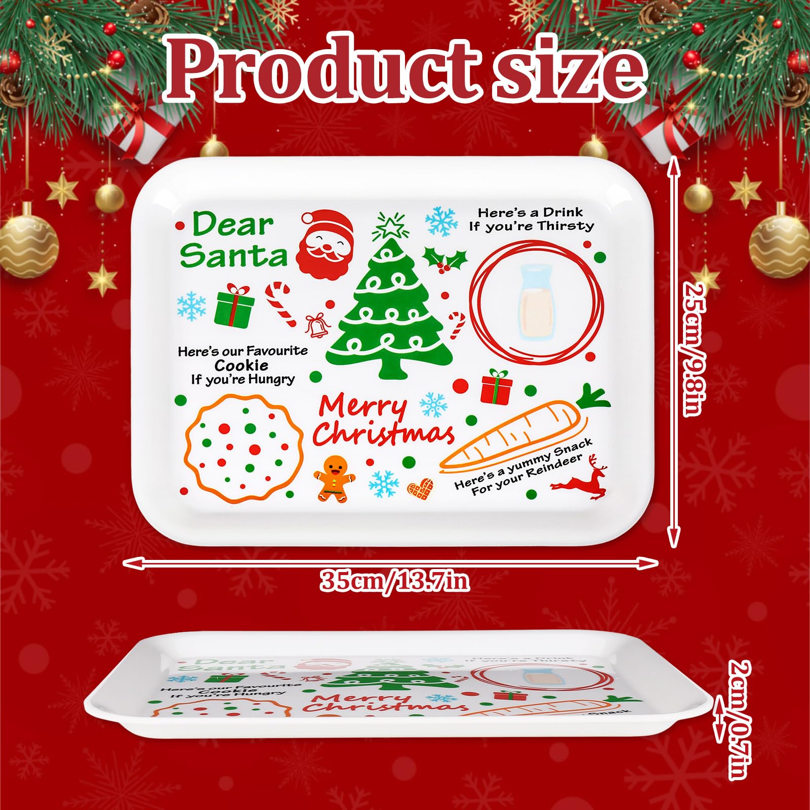 Genérico bandeja navidad con ilustraciones, decorativa y perfecta para la mesa