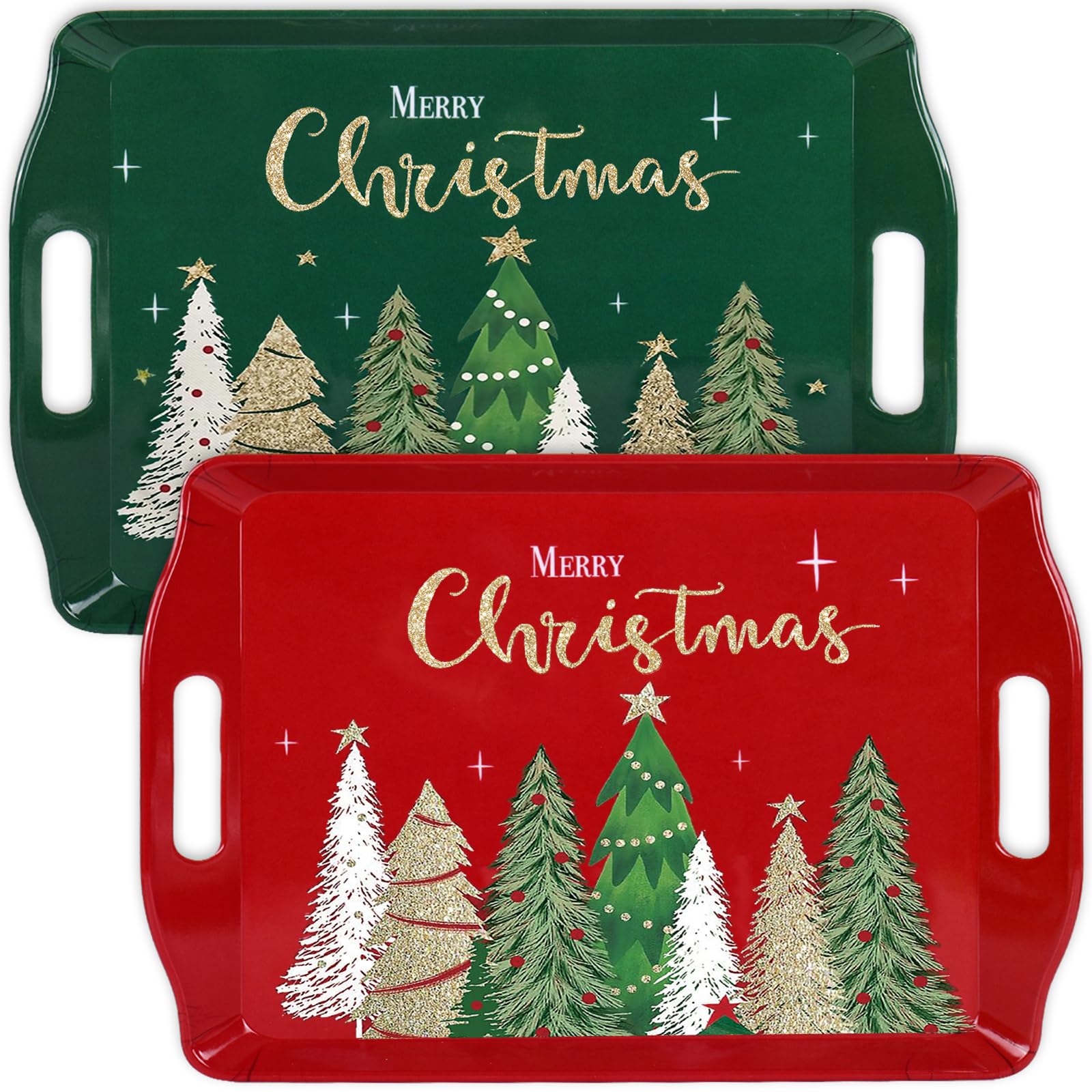 Bandejas navideñas Generic con asas para servir en fiestas.