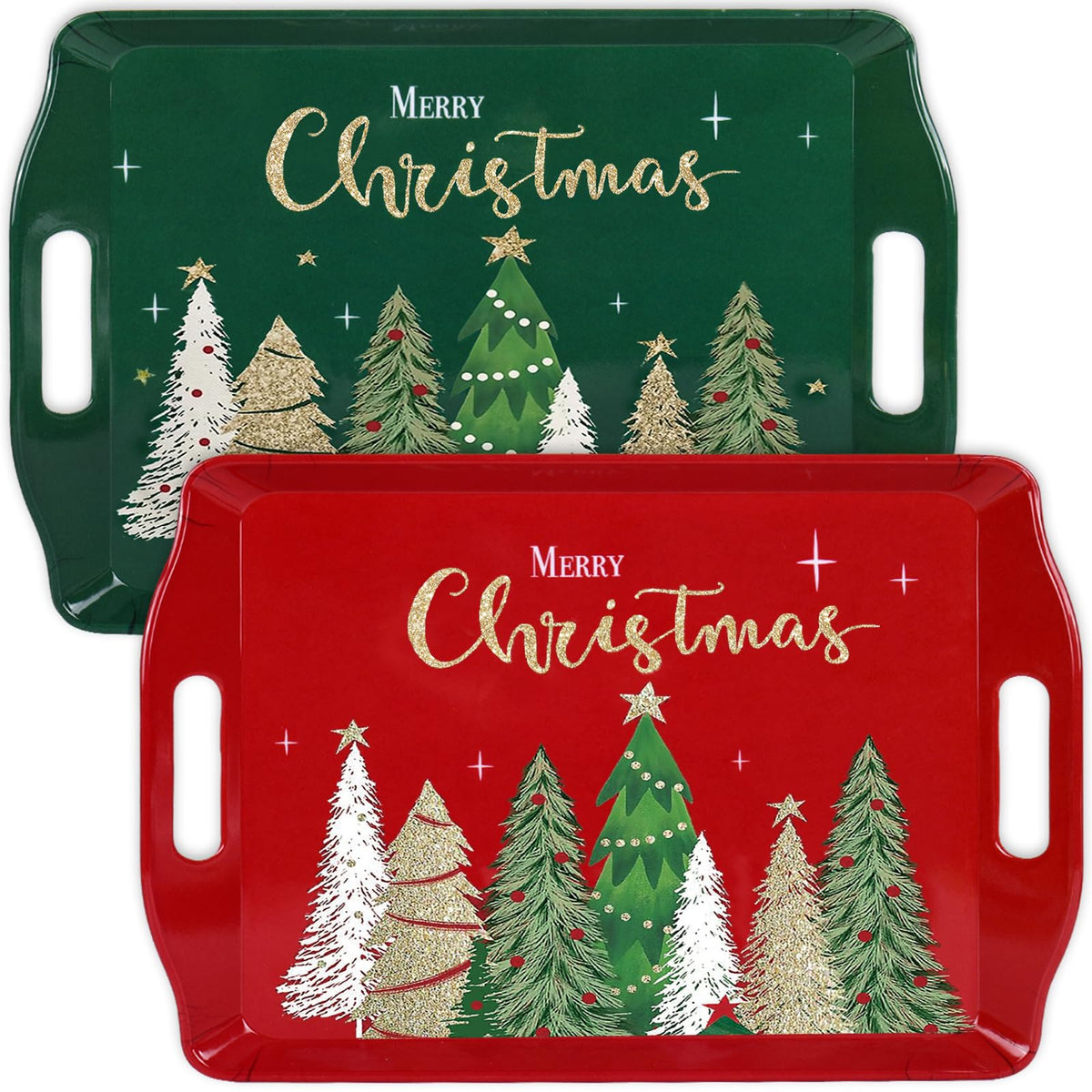 Bandejas navideñas Generic con asas para servir en fiestas.