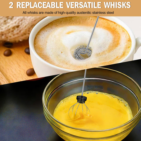 Batidora Generic con cabezales intercambiables para capuchino y bebidas con leche.