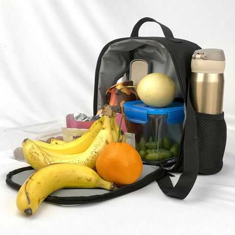 Generic bolsa aislada para almuerzo, lateral, bolsa de malla para bebidas.