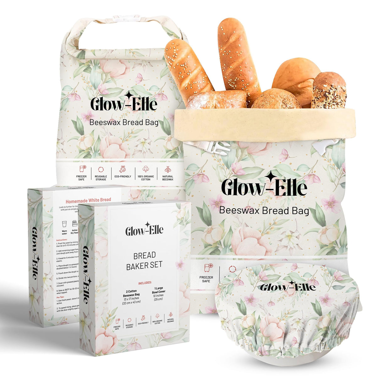 Bolsas de pan Generic con cera de abejas para almacenamiento reutilizable.