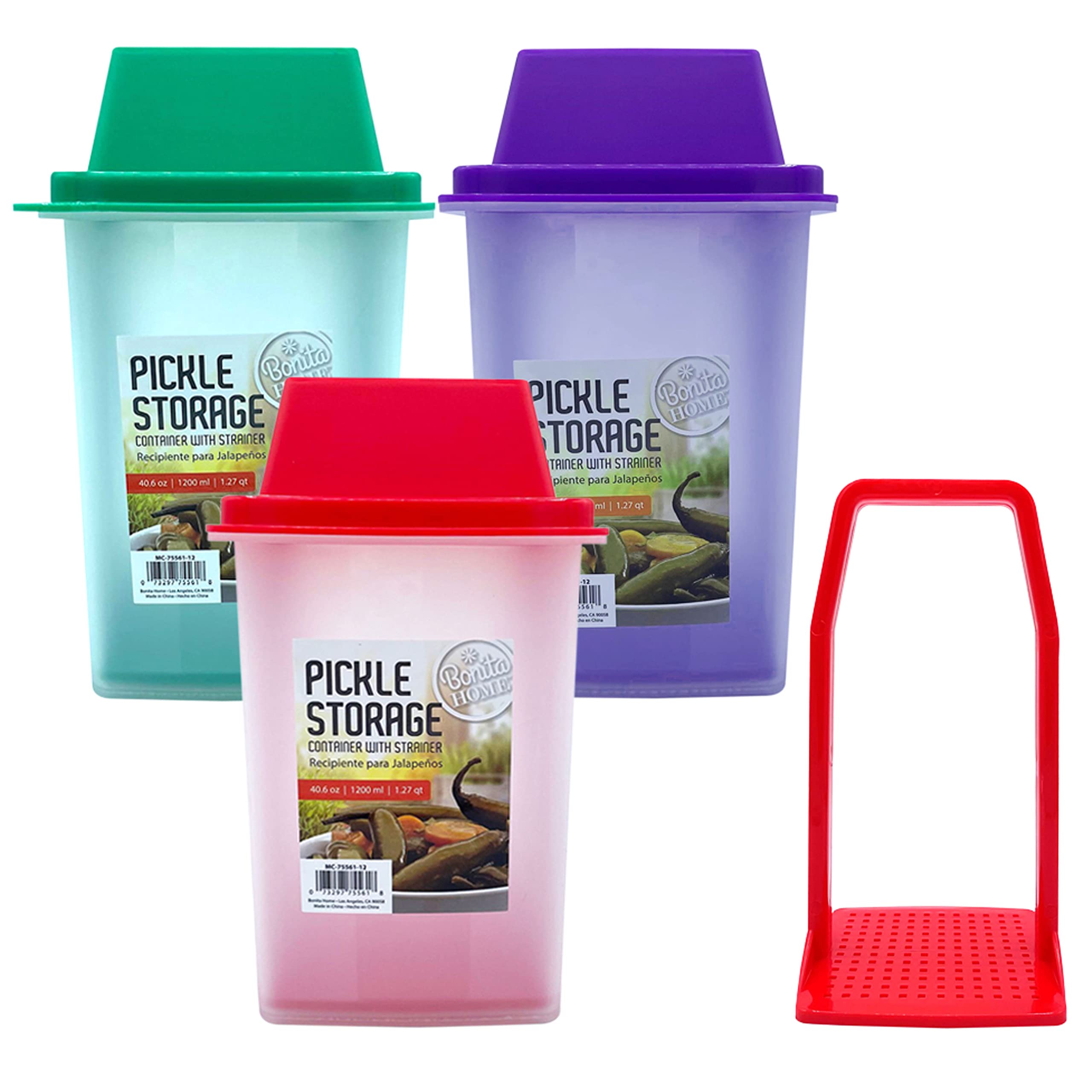 Generic tarro de 1200 ml, capacidad práctica para encurtidos grandes.