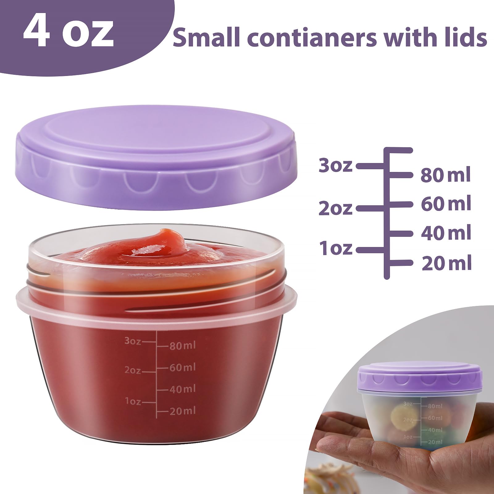 Generic contenedor de 4 oz apto para lavavajillas y microondas.