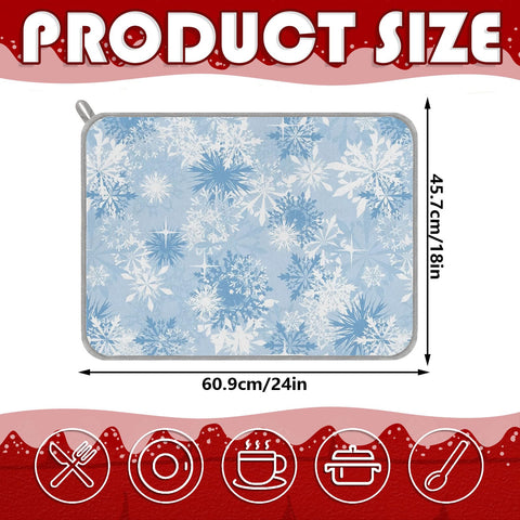 Generic alfombrilla navideña para platos; diseño azul y blanco que aporta ambiente festivo.