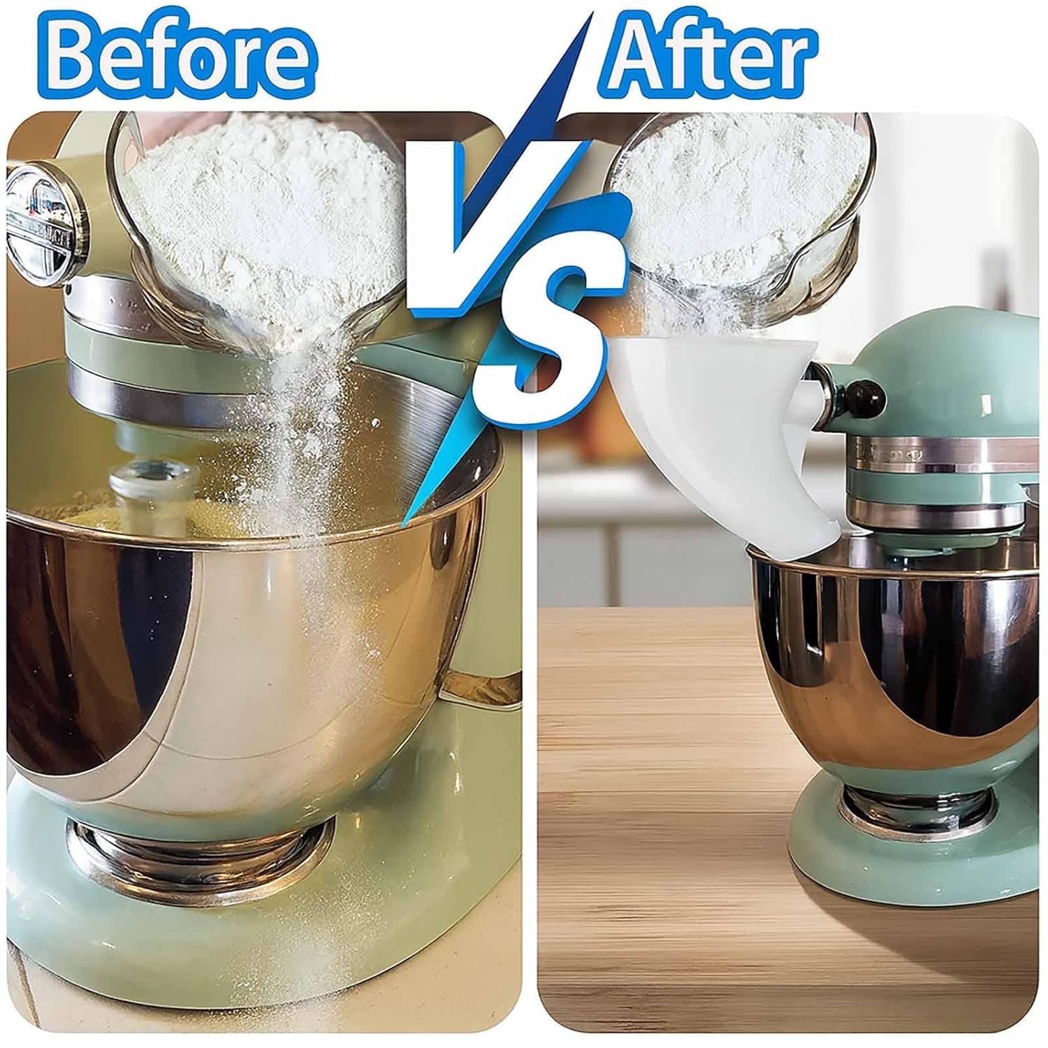 Embudo compacto para almacenamiento junto a la kitchenaid