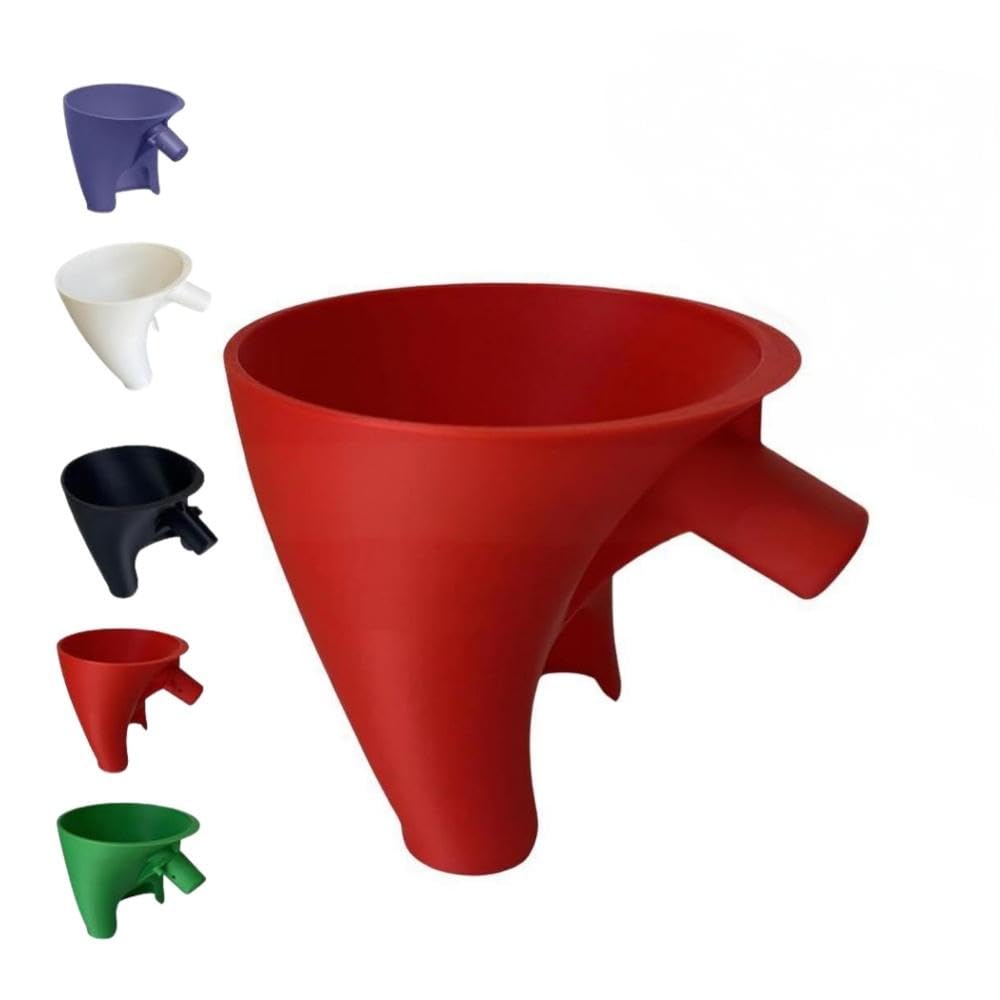 Embudo de harina para KitchenAid anti salpicaduras rojo, evita goteos al verter.