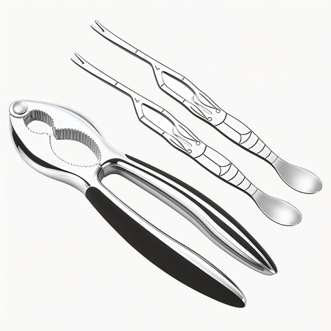 Generic: conjunto de herramientas para mariscos enfocado en cangrejo y langosta, resistente y práctico.