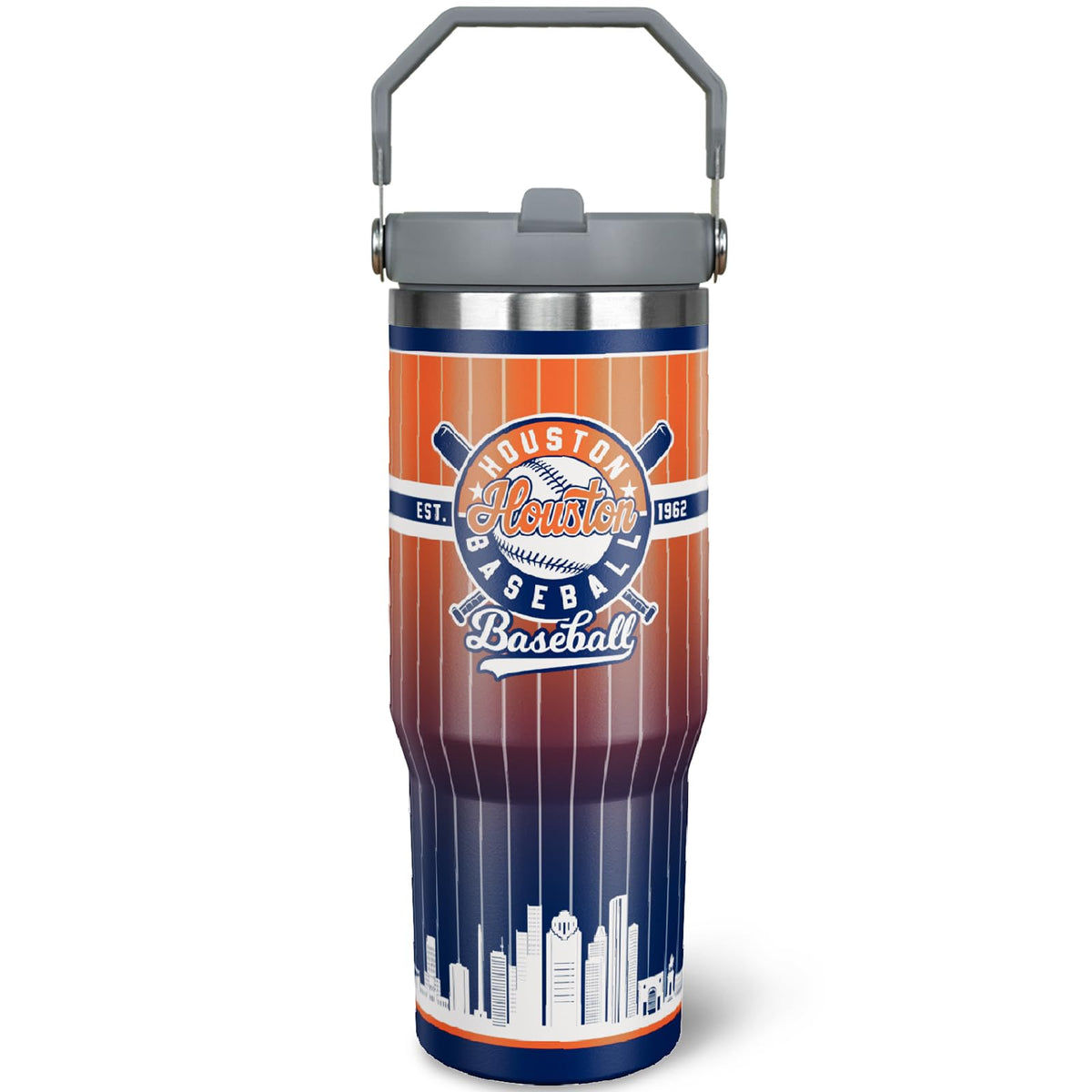 Generic Houston 30oz tumbler con asa y pajilla, práctico para llevar