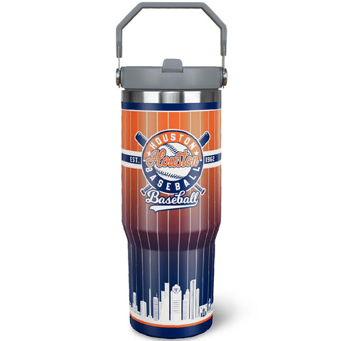 Generic Houston 30oz tumbler con asa y pajilla, práctico para llevar