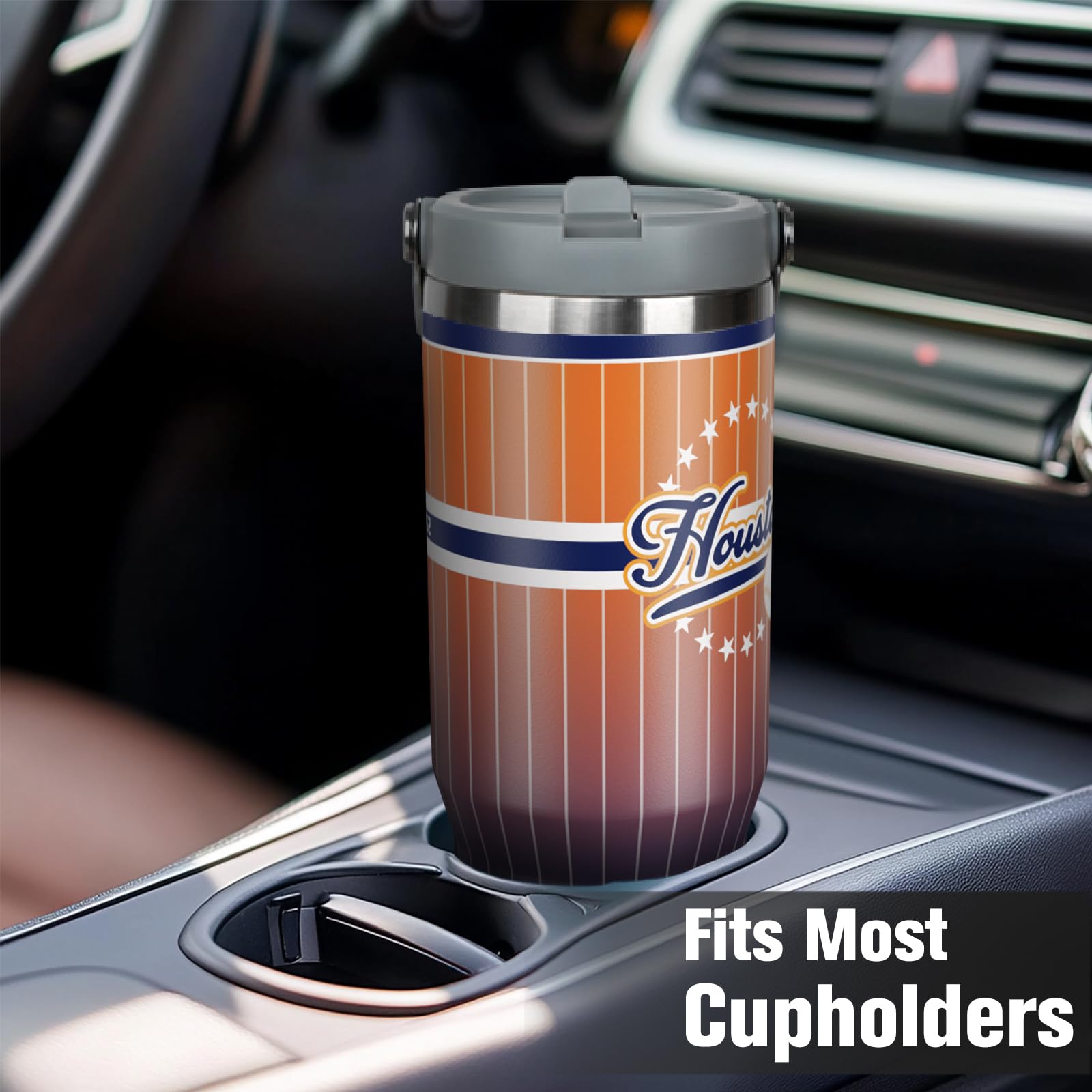 Generic Houston taza viajera anti fugas, perfecta para automóvil o tren
