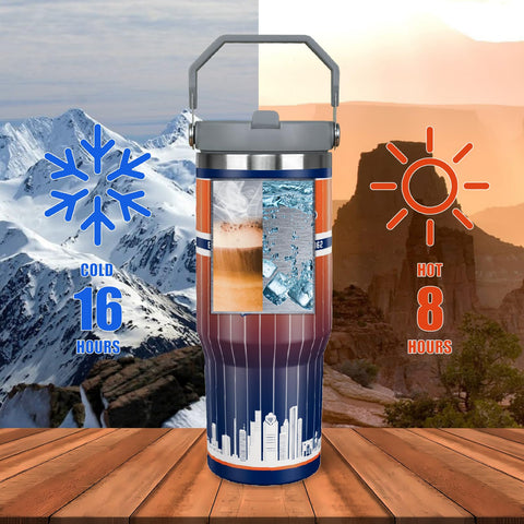 Generic Houston tumbler con tapa voltea y pajilla, evita derrames durante viajes