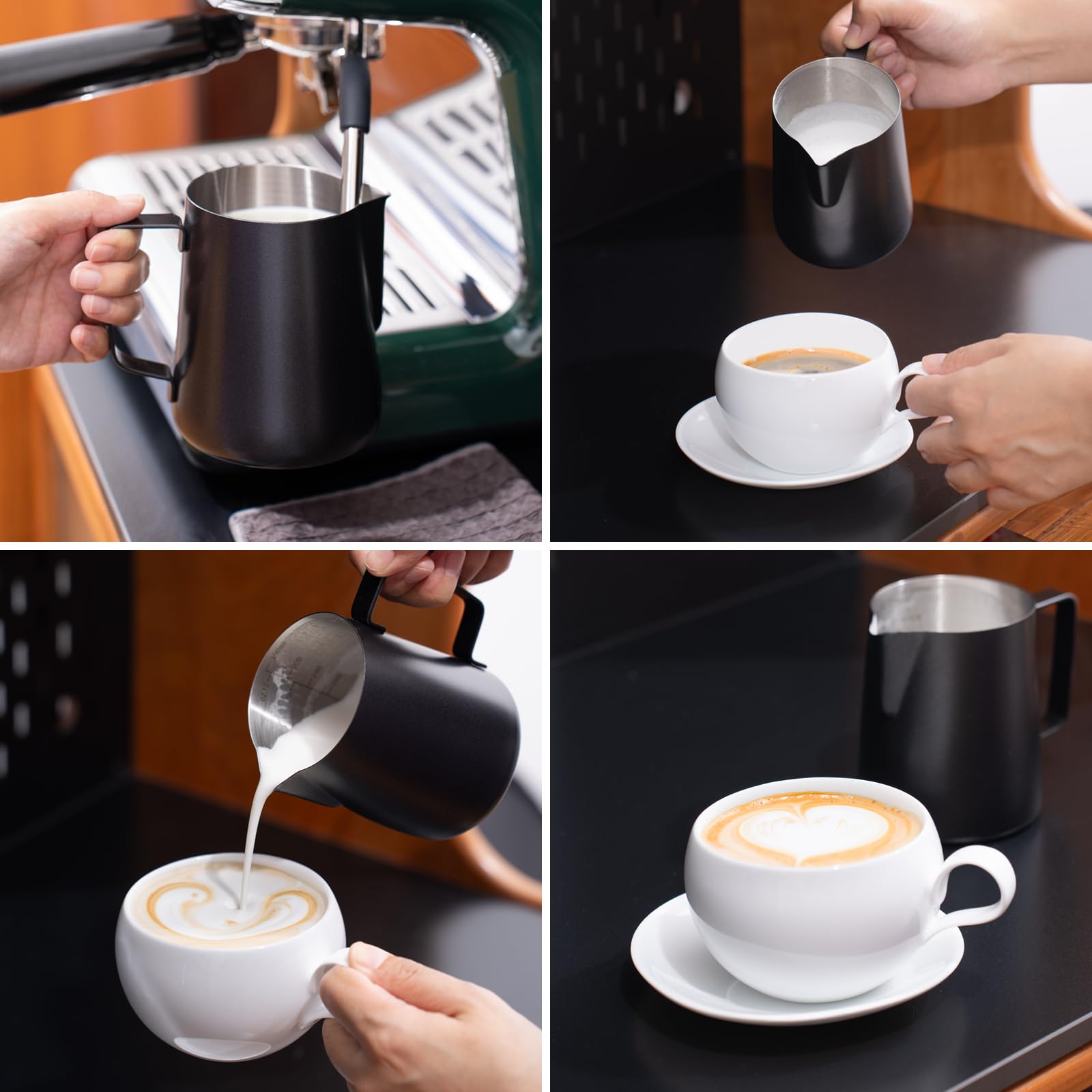 Generic jarro espumar leche diseño ergonómico para un manejo cómodo.
