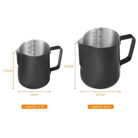 Generic jarro espumar leche mate negro 20oz para cafés con leche grandes.