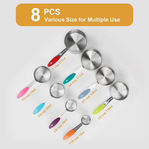 Generic juego de tazas medidoras, detalle de agarres ergonómicos para medir con comodidad.