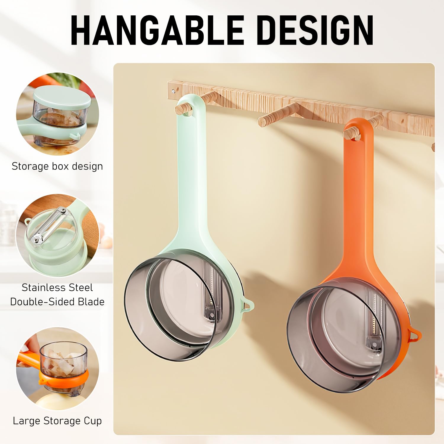 Pelador genérico con mango ergonómico, agarre firme para sesiones de cocina más cómodas.