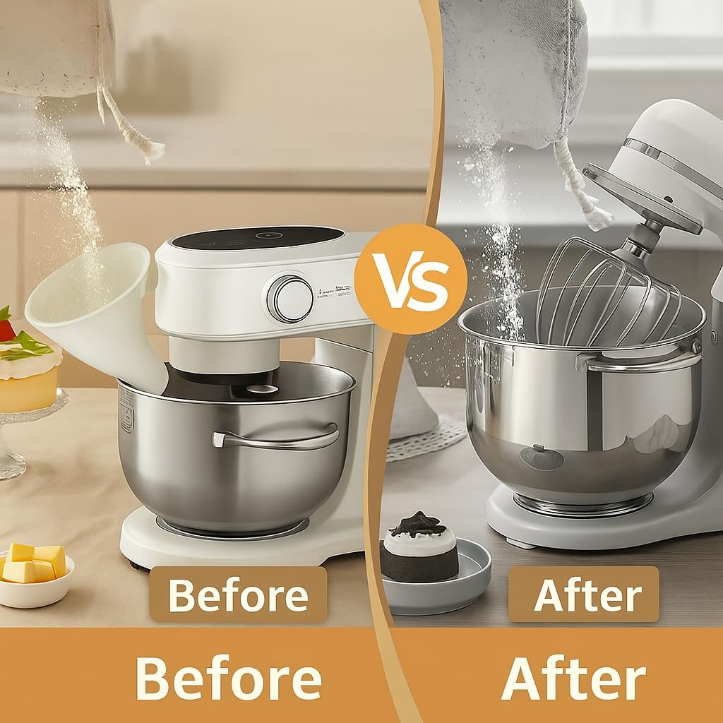 Operación manos libres para hornear más eficiente, usando la batidora kitchenaid.