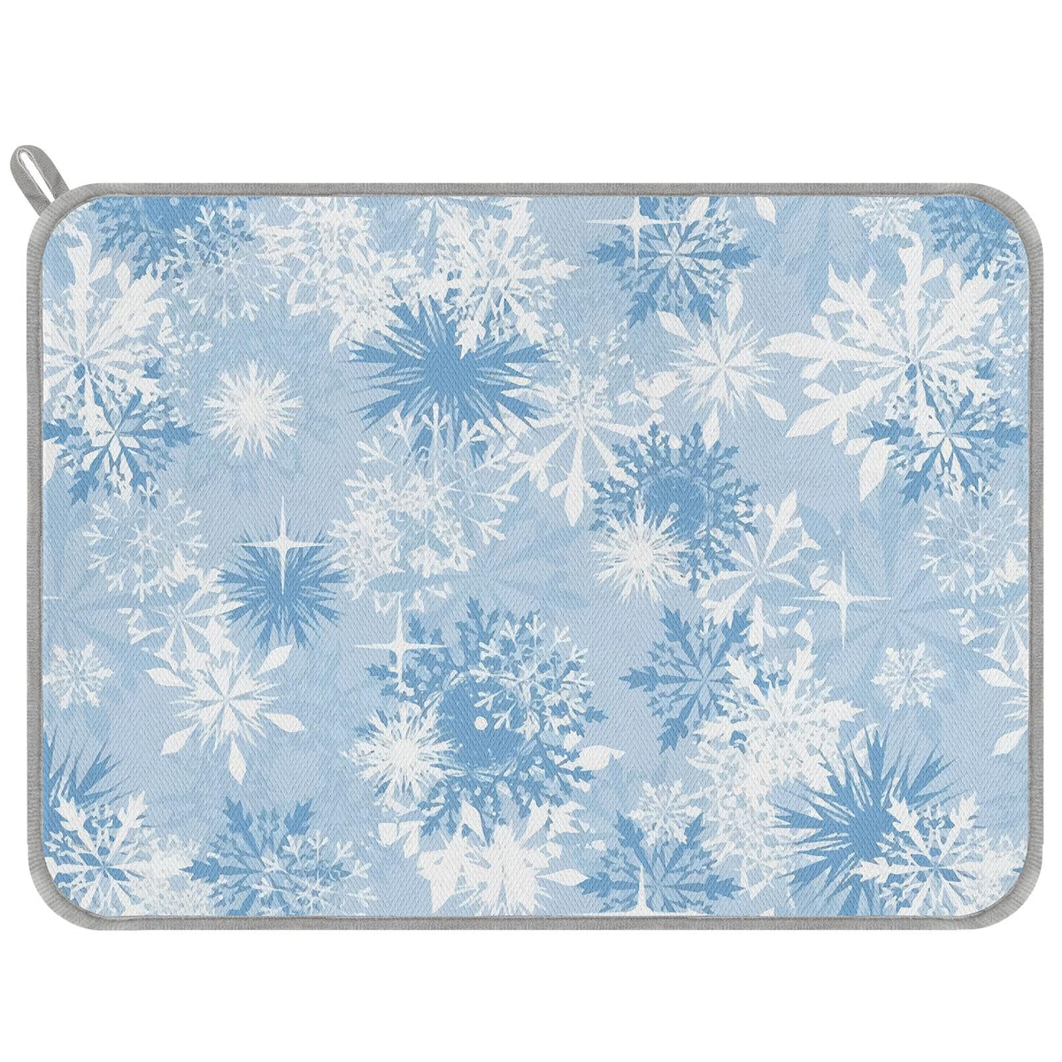 Generic alfombrilla secado platos con copos de nieve; ideal para secar vajilla y mantener la encimera seca.
