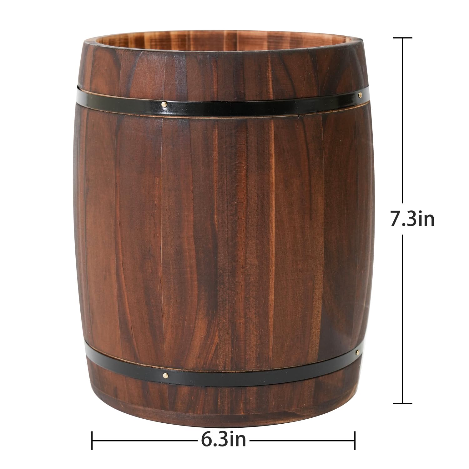 Generic Portautensilios madera estilo barril para cocina, sin ensamblaje, listo para usar.
