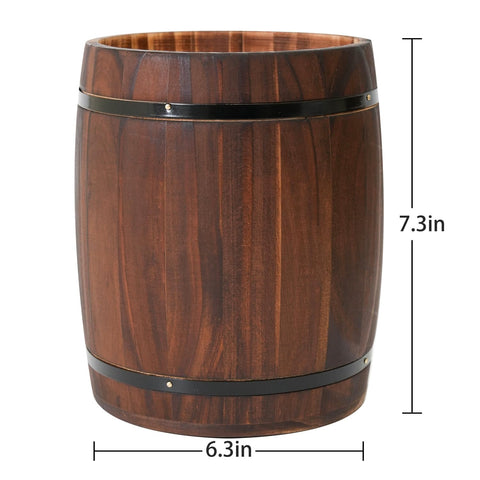 Generic Portautensilios madera estilo barril para cocina, sin ensamblaje, listo para usar.