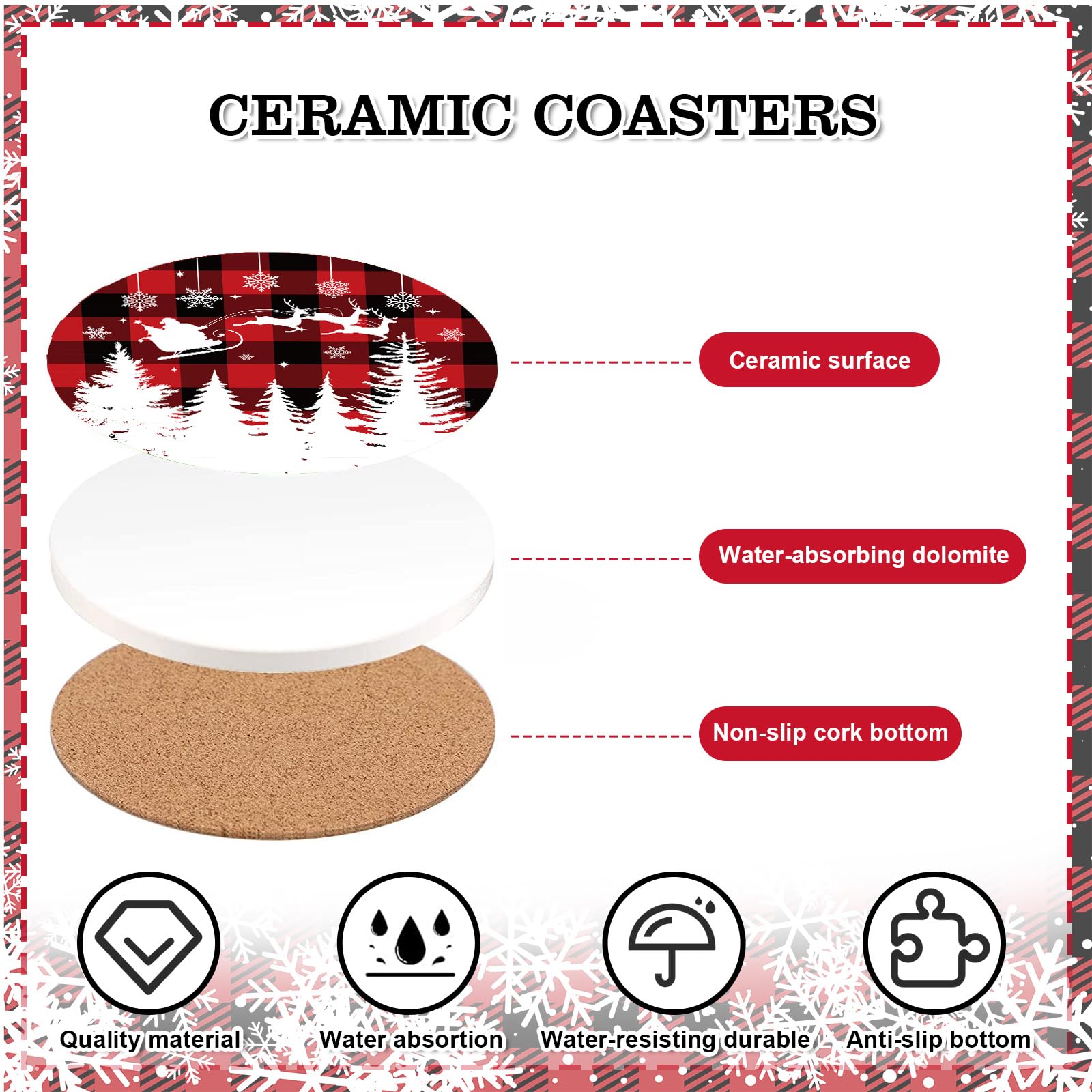 Posavasos navidad con motivo de camión, ideal para bebidas festivas
