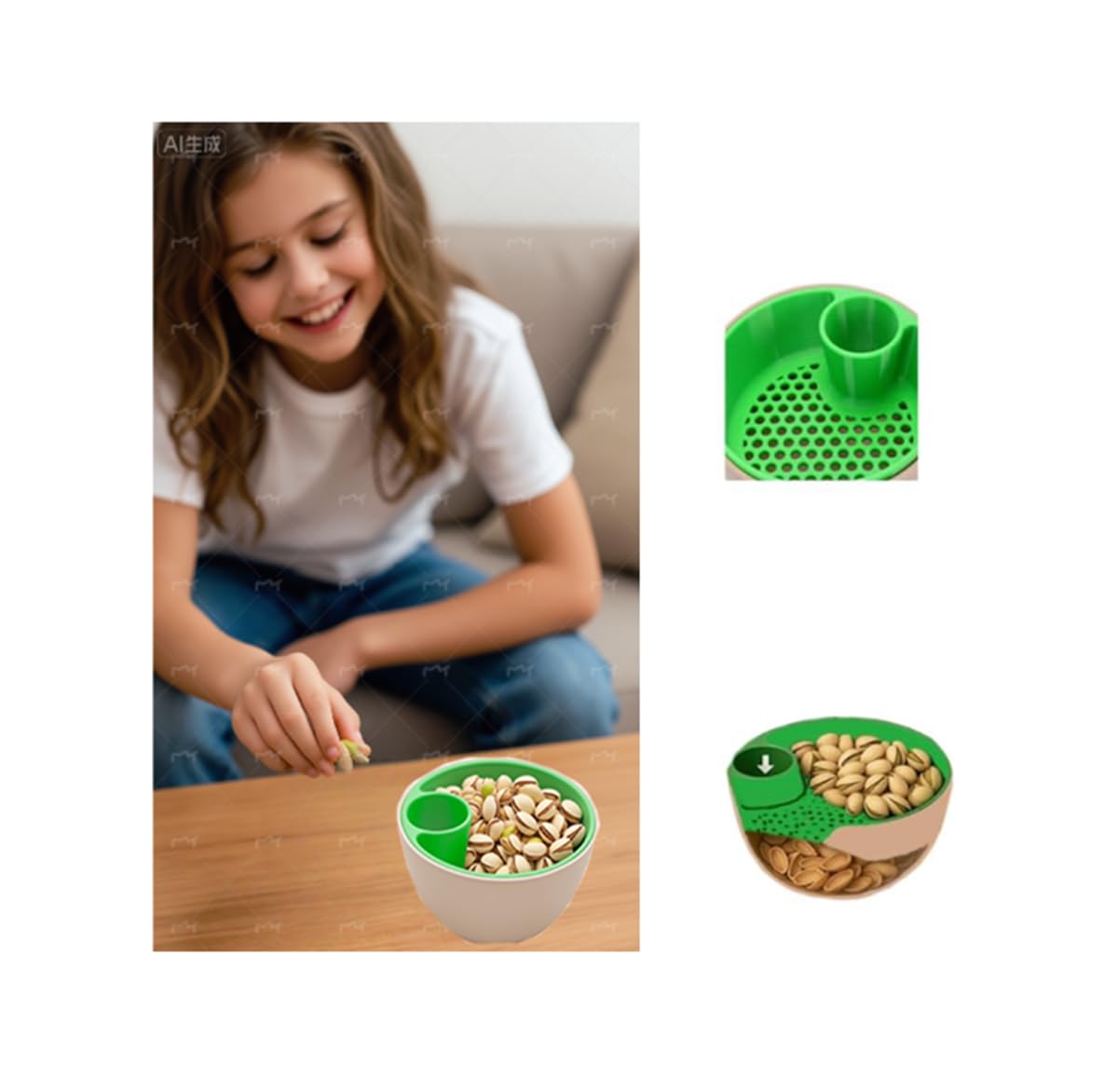 Generic presentación de snacks en mesa para reuniones y encuentros.