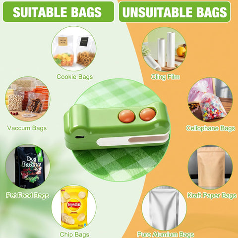 Generic incluye cargador y sellador mini para abrir y sellar bolsas