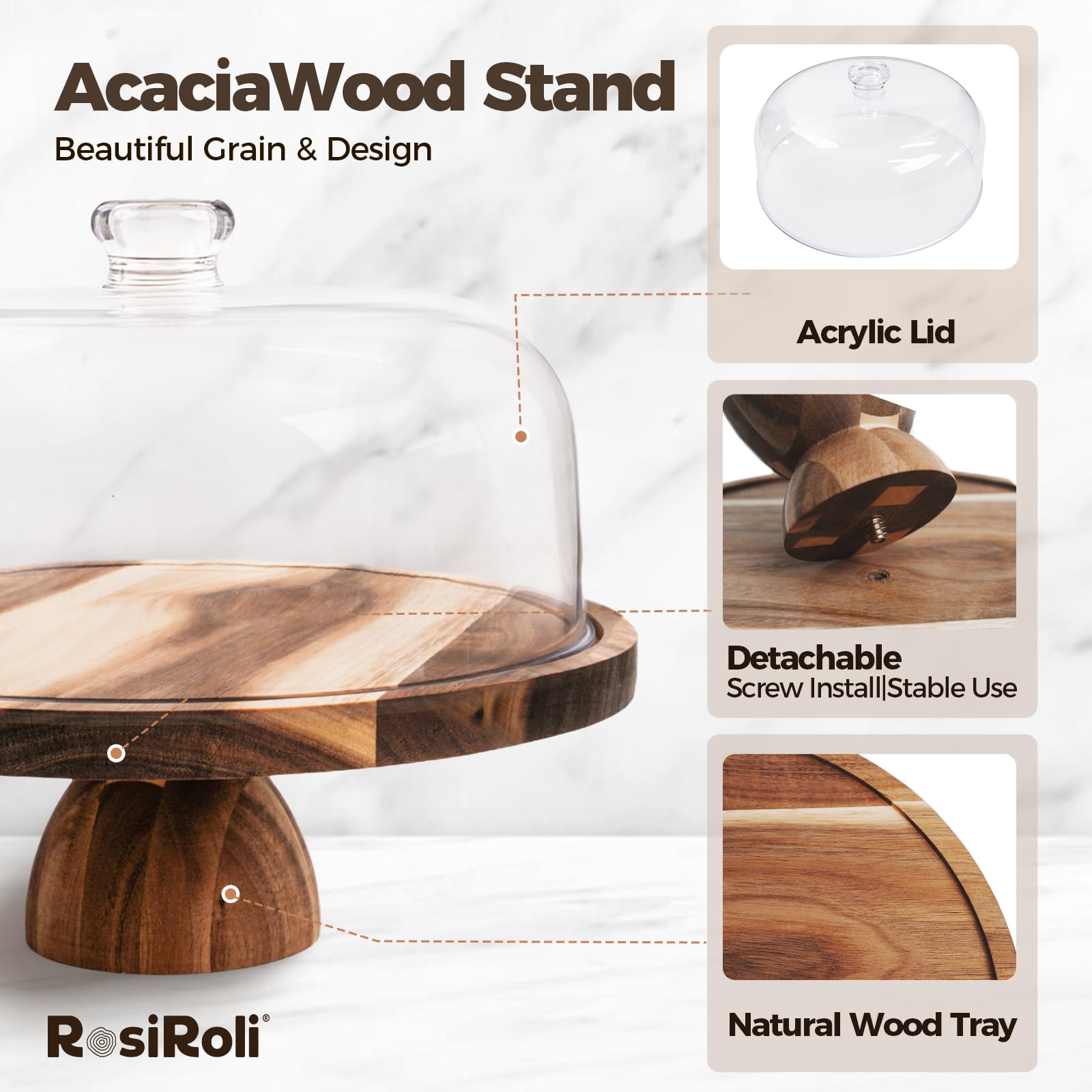 Generic: superficie de acacia no porosa facilita limpieza.