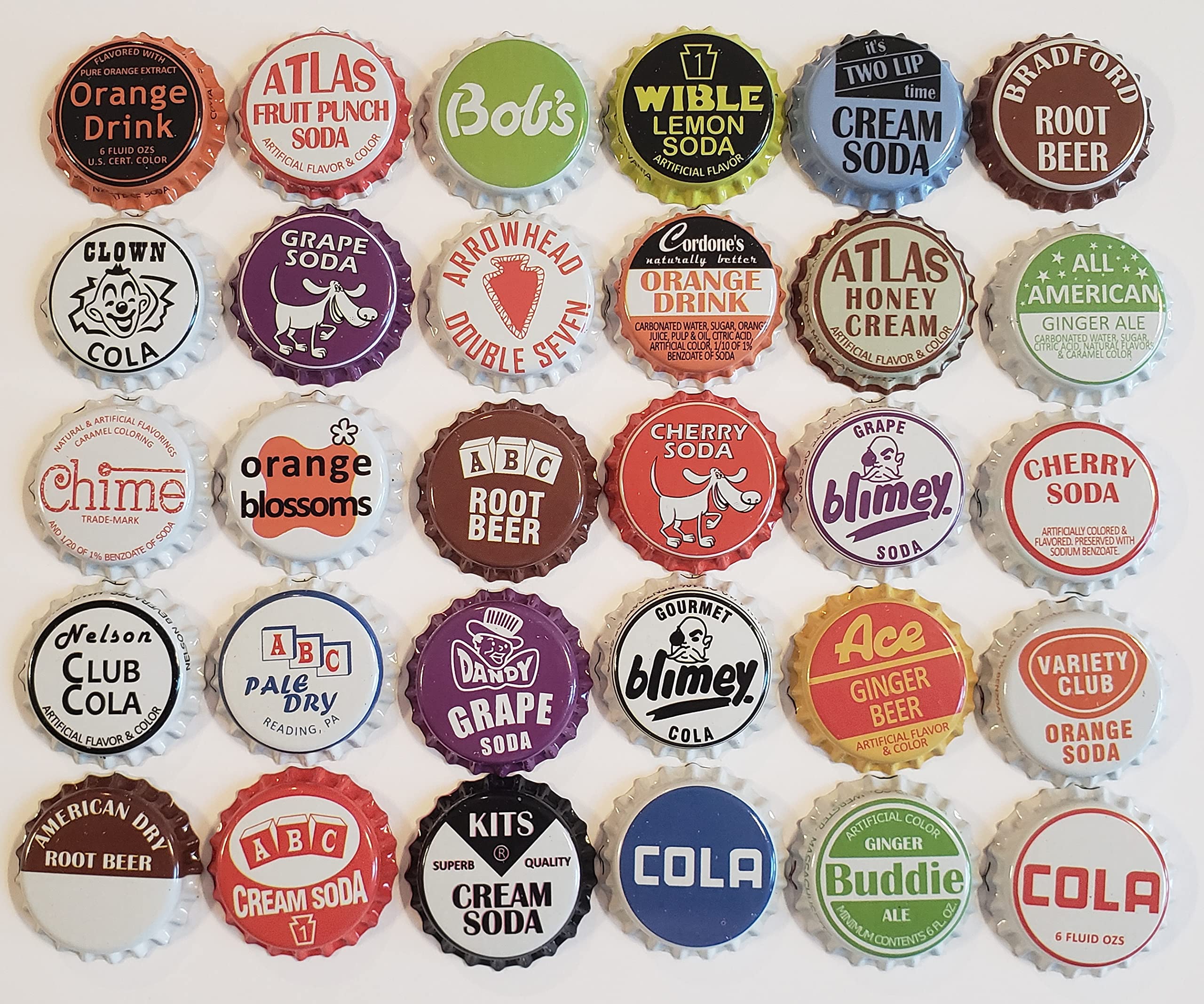 Generic tapas de soda para proyectos de arte y decoración retro.