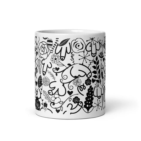 Taza genérica con asa en C grande para agarre cómodo.
