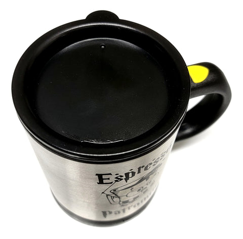 Detalle de arte en la taza Generic Espresso Patronum autoagitadora en frente