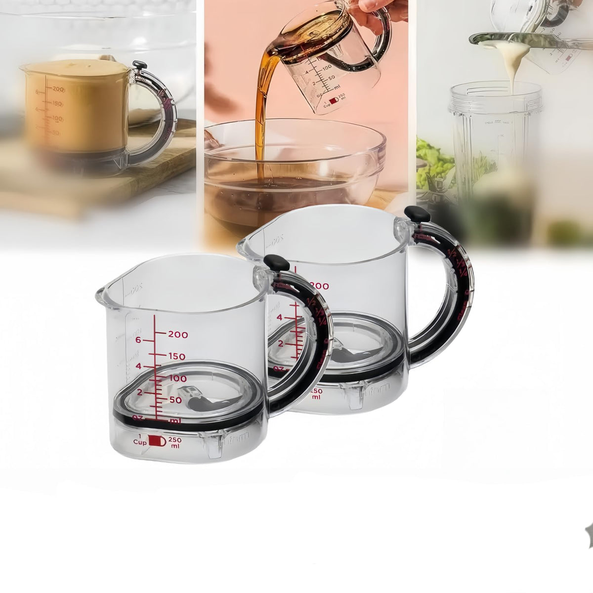 Taza medidora 4 en 1 de Generic para líquidos y secos con precisión.