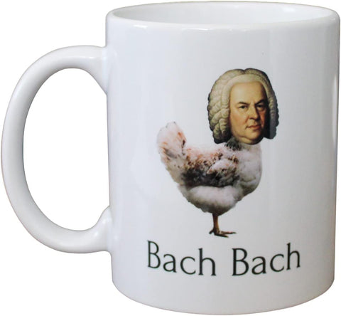 Taza Generic con diseño Bach Bach divertida, ideal para empezar el día con humor y estilo.