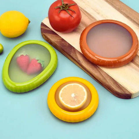 Genérico Abrazadores de Alimentos Multiuso, se adaptan a varios alimentos y ahorran espacio.