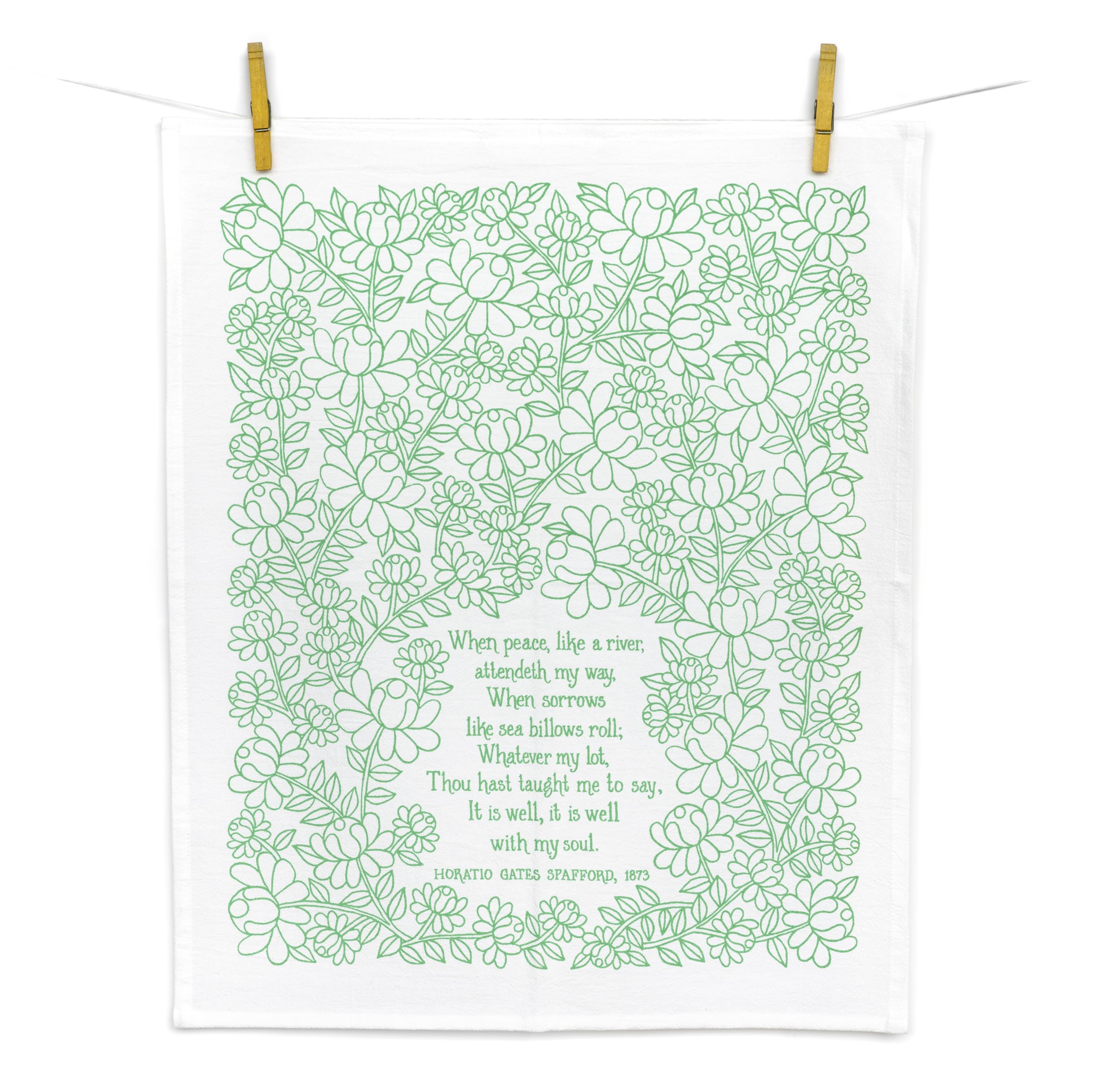 Genérico Himno toalla de cocina con dibujo floral, añade serenidad al uso diario.