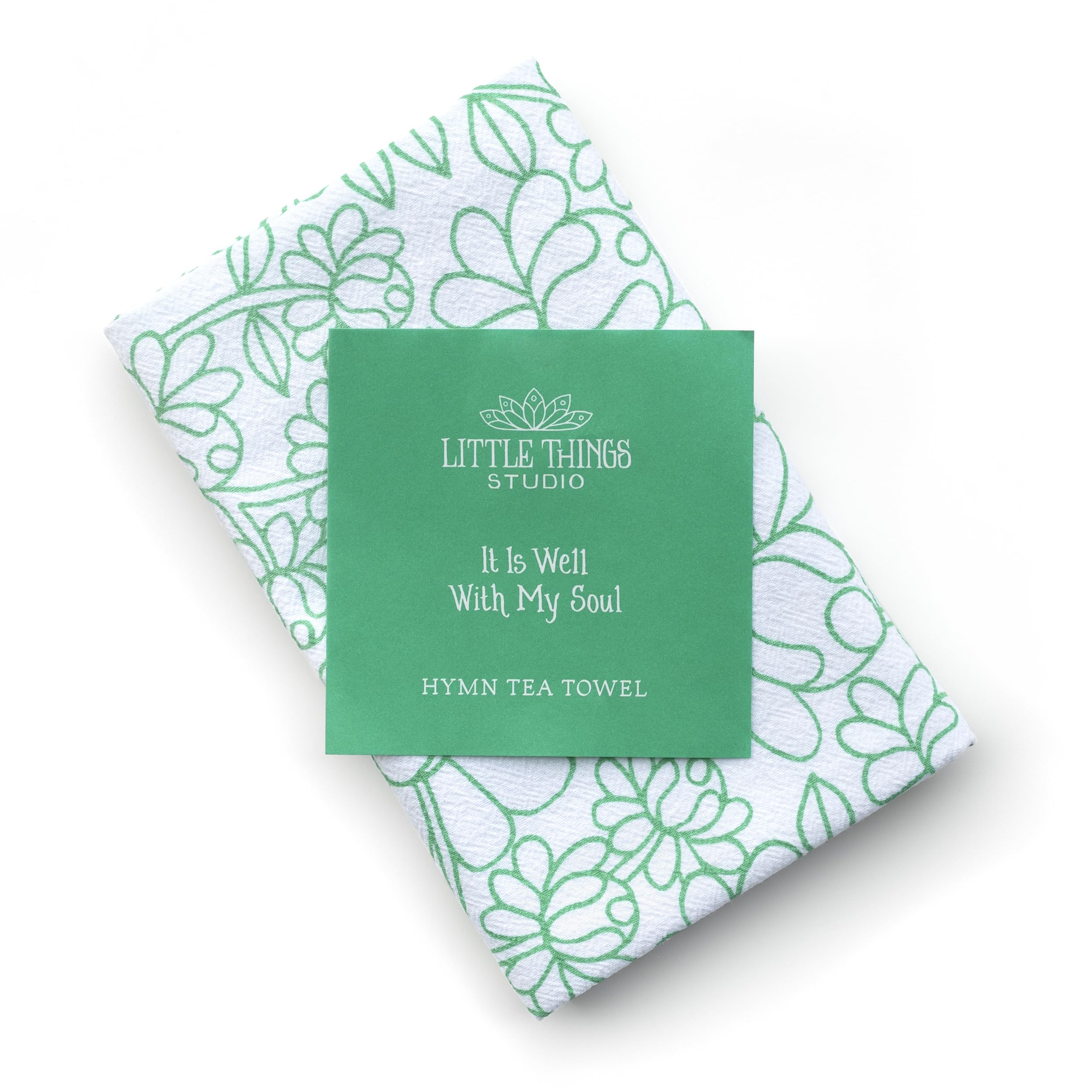 Genérico Himno toalla de cocina con flor verde, ideal para secar platos con estilo.