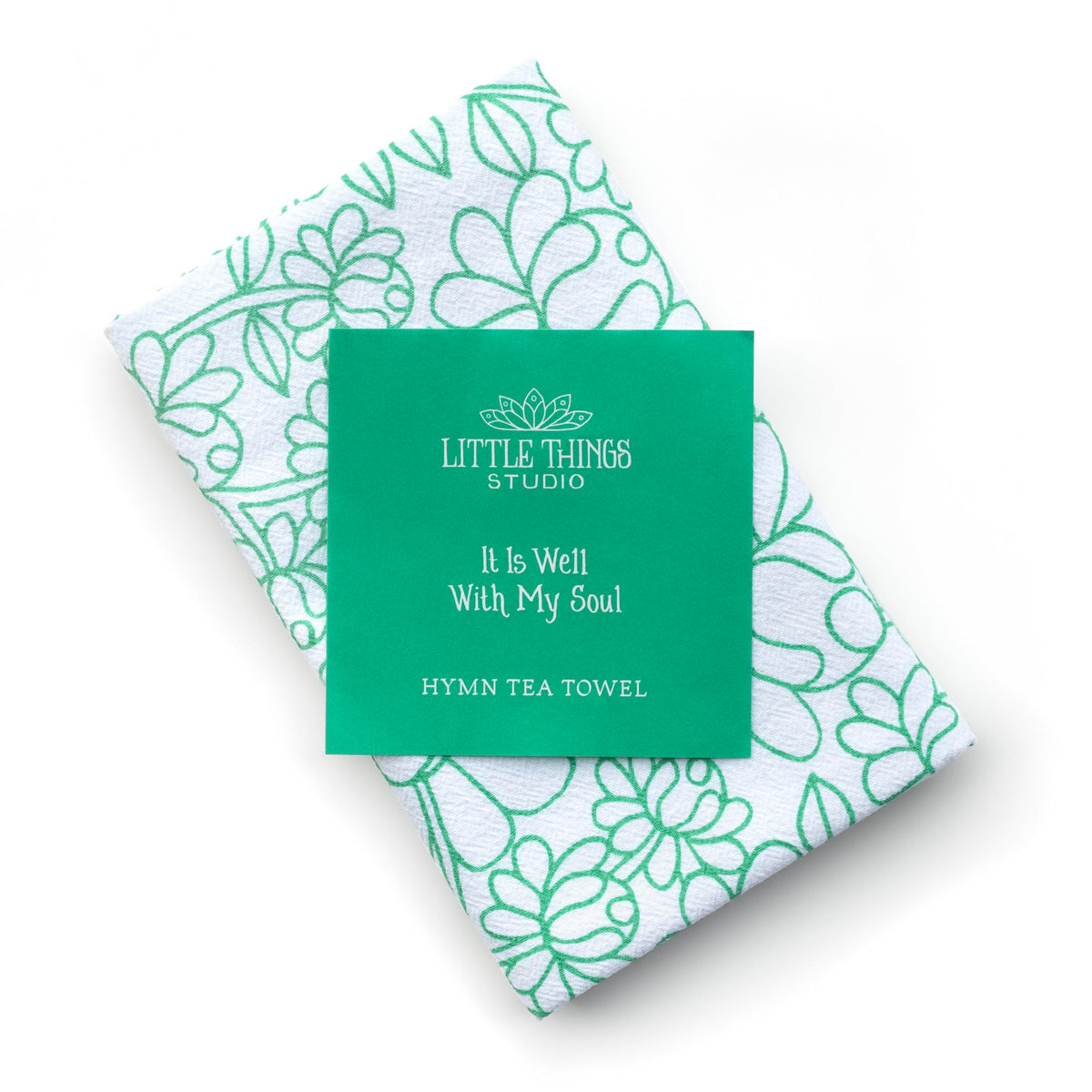 Genérico Himno toalla de cocina con flor verde, ideal para secar platos con estilo.