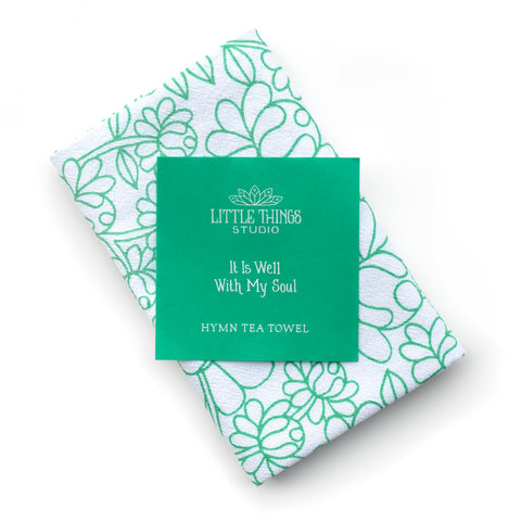 Genérico Himno toalla de cocina con flor verde, ideal para secar platos con estilo.